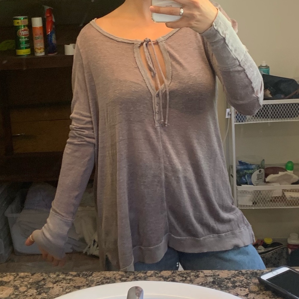 Free people loose long sleeve purple shirt!